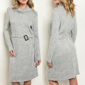 💥CLEARANCE Gray Marbled Turtleneck Sweater Dress